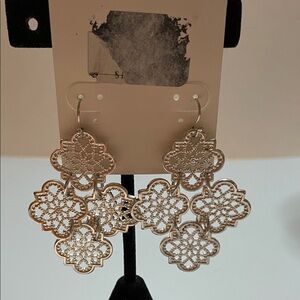 Filigree Clover Drop Earrings